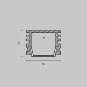 Профиль алюминиевый накладной 16х12 Maytoni ALM005S-2M ALM005S-2M