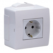 Коробка 1-м ОП PDD-N60 16А IP00 с заземл. с силовой роз. BRAVA 2мод. бел. DKC 10482 10482