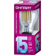 Лампа светодиодная филаментная 80 879 OLL-F-A60-15-230-4K-E27 15Вт грушевидная прозрачная 4000К нейтр. бел. E27 1500лм 220-240В ОНЛАЙТ 80879 80879