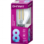 Лампа светодиодная филаментная 80 887 OLL-F-G45-08-230-4K-E14 8Вт шар прозрачная 4000К нейтр. бел. E14 800лм 220-240В ОНЛАЙТ 80887 80887
