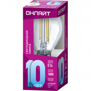 Лампа светодиодная филаментная 80 889 OLL-F-G45-10-230-4K-E14 10Вт шар прозрачная 4000К нейтр. бел. E14 1000лм 220-240В ОНЛАЙТ 80889 80889