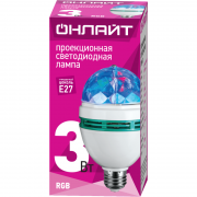 Лампа светодиодная 61 120 OLL-DISCO-3-230-RGB-E27 3Вт ОНЛАЙТ 61120 61120