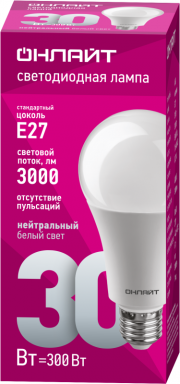Лампа светодиодная 61 971 OLL-A70-30-230-4K-E27 30Вт ОНЛАЙТ 61971 61971
