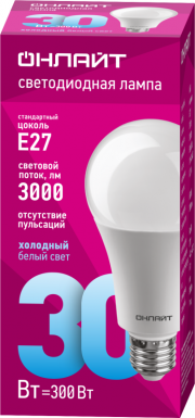 Лампа светодиодная 61 972 OLL-A70-30-230-6.5K-E27 30Вт ОНЛАЙТ 61972 61972