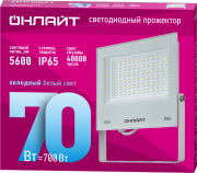 Прожектор светодиодный 90 138 OFL-70-6K-WH-IP65-LED 70Вт 6000К IP65 5600лм бел. ОНЛАЙТ 90138 90138