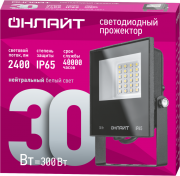 Прожектор светодиодный 71 657 OFL-30-4K-BL-IP65-LED 30Вт 4000К IP65 2400лм черн. ОНЛАЙТ 71657 71657