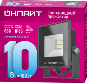 Прожектор светодиодный 71 688 OFL-10-6K-BL-IP65-LED 10Вт 6000К IP65 800лм черн. ОНЛАЙТ 71688 71688