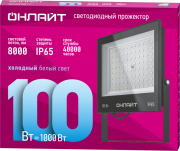 Прожектор светодиодный 61 948 OFL-100-6K-BL-IP65-LED 100Вт 6000К IP65 8000лм черн. ОНЛАЙТ 61948 61948