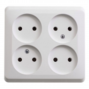 Розетка 4-м ОП Этюд 16А IP20 250В без с заземл. без защ. шторок бел. SE PA16-205B PA16-205B