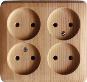 Розетка 4-м ОП Этюд 16А IP20 250В без с заземл. без защ. шторок сосна SE PA16-205D PA16-205D