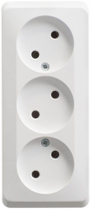 Розетка 3-м ОП Этюд 16А IP20 250В без заземл. без защ. шторок бел. SE PA16-009B PA16-009B