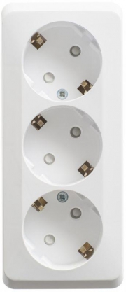 Розетка 3-м ОП Этюд 16А IP20 250В с заземл. защ. шторки бел. SE PA16-012B PA16-012B