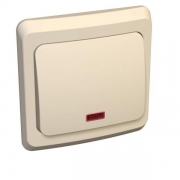 Выключатель 1-кл. СП Этюд 10А IP20 с подсветкой крем. SE BC10-005K BC10-005K