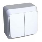 Выключатель 2-кл. ОП Этюд 10А IP20 с подсветкой бел. SE BA10-006B BA10-006B