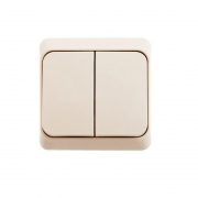 Выключатель 2-кл. ОП Этюд 10А IP20 с подсветкой крем. SE BA10-006K BA10-006K