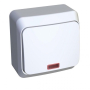 Переключатель проходной 1-кл. ОП Этюд 10А IP20 с подсветкой бел. SE BA10-007B BA10-007B