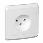 Розетка 1-м СП Этюд 16А IP20 250В без заземл. без защ. шторок бел. SE PC16-001B PC16-001B