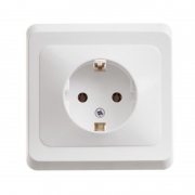 Розетка 1-м СП Этюд 16А IP20 250В с заземл. без защ. шторок бел. SE PC16-003B PC16-003B