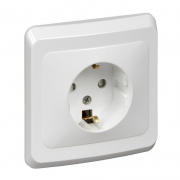 Розетка 1-м СП Этюд 16А IP20 250В с заземл. защ. шторки бел. SE PC16-004B PC16-004B