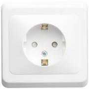 Розетка 1-м СП Этюд 16А IP20 250В с заземл. защ. шторки бел. SE PC16-004B PC16-004B