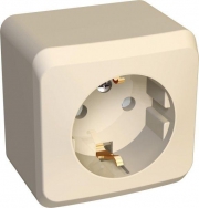 Розетка 1-м ОП Этюд 16А IP20 250В с заземл. защ. шторки крем. SE PA16-004K PA16-004K