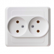 Розетка 2-м СП Этюд 16А IP20 250В без заземл. без защ. шторок бел. SE PC16-005B PC16-005B