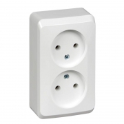 Розетка 2-м ОП Этюд 16А IP20 250В без заземл. без защ. шторок бел. SE PA16-005B PA16-005B
