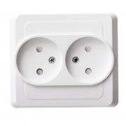 Розетка 2-м СП Этюд 16А IP20 250В без заземл. защ. шторки бел. SE PC16-006B PC16-006B
