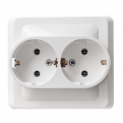 Розетка 2-м СП Этюд 16А IP20 250В с заземл. без защ. шторок бел. SE PC16-007B PC16-007B