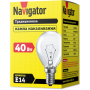 Лампа накаливания 94 314 NI-C-40-230-E14-CL (КНР) Navigator 94314 94314