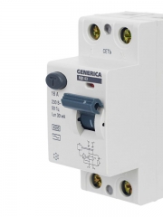 Выключатель дифференциального тока (УЗО) 2п 16А 30мА тип AC ВД1-63 GENERICA MDV15-2-016-030 MDV15-2-016-030