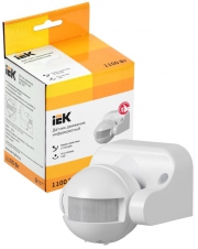 Детектор движения ДД 009 1100Вт угол. обз. 180град. IP44 бел. ИЭК LDD10-009-1100-001 LDD10-009-1100-001