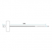 Хомут кабельный 2.5х100 под маркер нейл. бел. (уп.100шт) Rexant 07-0106 07-0106