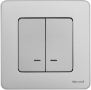 Выключатель 2-кл. Inspiria 10А IP20 250В 10AX с подсветкой/индикацией механизм алюм. Leg 673632 673632