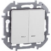 Выключатель 2-кл. Inspiria 10А IP20 250В 10AX с подсветкой/индикацией механизм бел. Leg 673630 673630