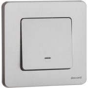 Выключатель 1-кл. Inspiria 10А IP20 250В 10AX с подсветкой/индикацией механизм алюм. Leg 673612 673612