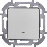 Выключатель 1-кл. Inspiria 10А IP20 250В 10AX с подсветкой/индикацией механизм алюм. Leg 673612 673612