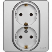 Розетка Inspiria 16А 250В 2х2P+E немецк. стандарт алюм. Leg 673752 673752