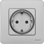 Розетка 1-м СП Inspiria 16А IP20 250В 2P+E немецк. стандарт механизм алюм. Leg 673722 673722