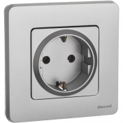 Розетка 1-м СП Inspiria 16А IP20 250В 2P+E немецк. стандарт механизм алюм. Leg 673722 673722