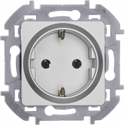 Розетка 1-м СП Inspiria 16А IP20 250В 2P+E немецк. стандарт механизм алюм. Leg 673722 673722