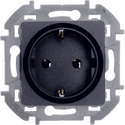 Розетка 1-м СП Inspiria 16А IP20 250В 2P+E немецк. стандарт механизм антрацит Leg 673723 673723