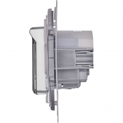 Розетка 1-м СП Inspiria 16А IP44 250В 2P+E защ. шторки с крышкой немецк. стандарт механизм алюм. Leg 673742 673742