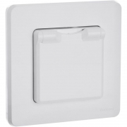 Розетка 1-м СП Inspiria 16А IP44 250В 2P+E защ. шторки с крышкой немецк. стандарт механизм бел. Leg 673740 673740