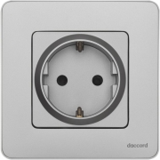 Розетка 1-м СП Inspiria 16А IP20 250В 2P+E защ. шторки немецк. стандарт механизм алюм. Leg 673732 673732