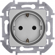 Розетка 1-м СП Inspiria 16А IP20 250В 2P+E защ. шторки немецк. стандарт механизм алюм. Leg 673732 673732