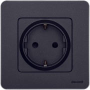 Розетка 1-м СП Inspiria 16А IP20 250В 2P+E защ. шторки немецк. стандарт механизм антрацит Leg 673733 673733