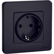 Розетка 1-м СП Inspiria 16А IP20 250В 2P+E защ. шторки немецк. стандарт механизм антрацит Leg 673733 673733