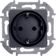 Розетка 1-м СП Inspiria 16А IP20 250В 2P+E защ. шторки немецк. стандарт механизм антрацит Leg 673733 673733
