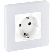 Розетка 1-м СП Inspiria 16А IP20 250В 2P+E защ. шторки немецк. стандарт механизм бел. Leg 673730 673730